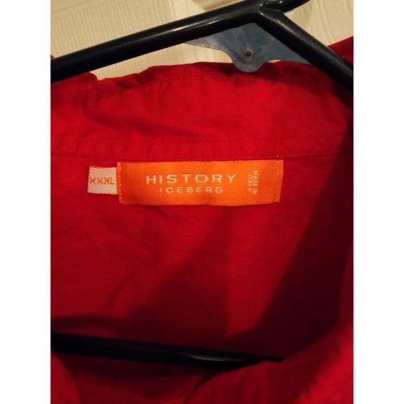 VINTAGE Rare Iceberg Shirt Mens XXXL Red Button Up Short Sleeve Taz 90s - Picture 5 of 5